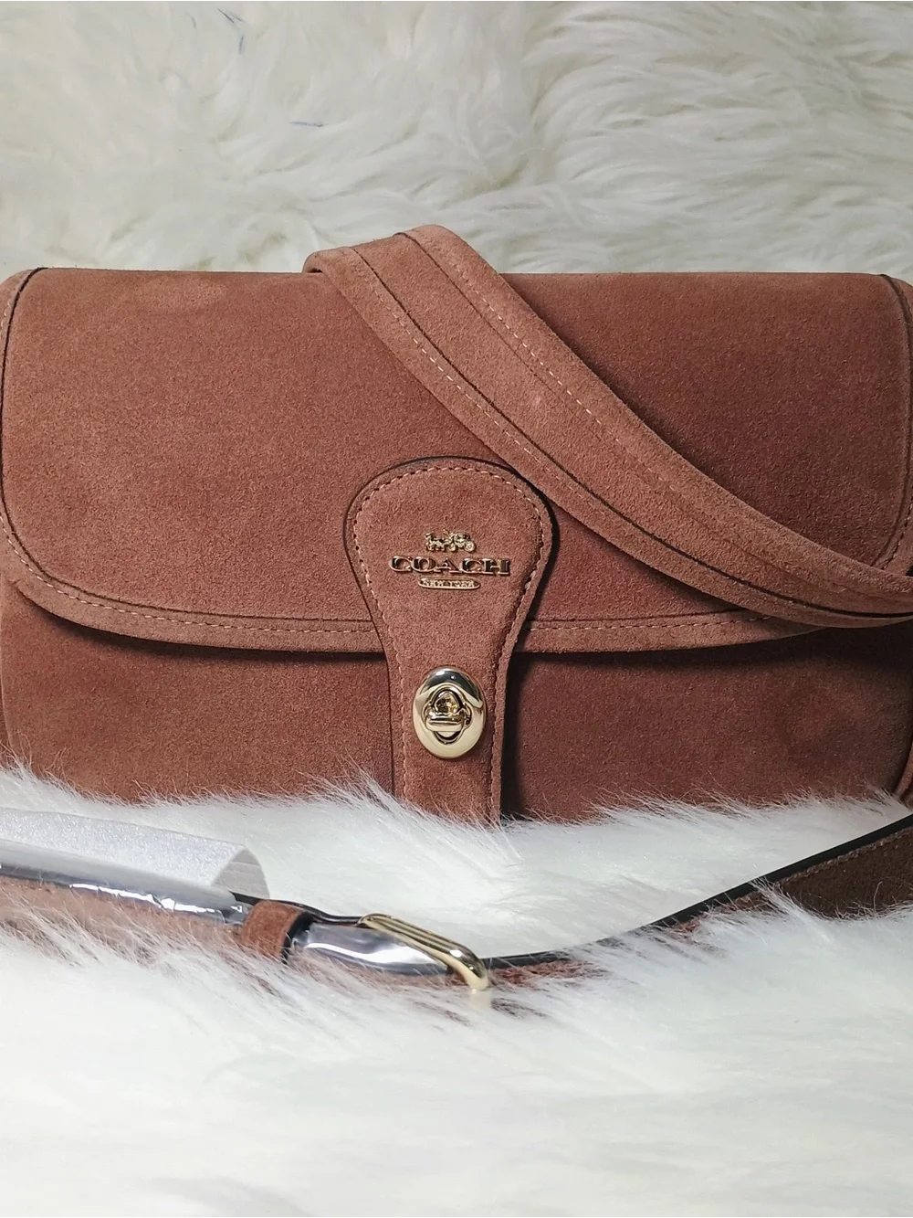 Coach Suede purse Hadley Shoulder Bag New